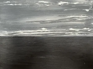 The Sea, an Abstract Composition of the Night Sky/Deep Ocean. By Erik Sulander, Acrylic on Paper