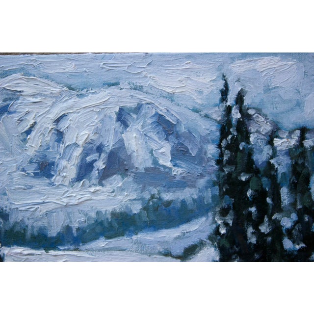 "Mt. Rainier Paradise" Contemporary Winter Landscape Oil Painting For Sale - Image 4 of 12