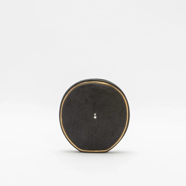 R & Y Augousti Shagreen Vase With Brass Details by R&y Augousti For Sale - Image 4 of 7