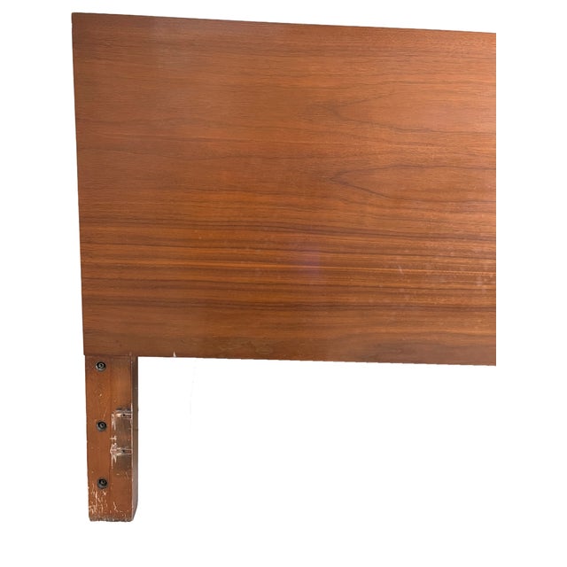 George Nelson Vintage George Nelson for Herman Miller Thin Edge King Walnut Headboard For Sale - Image 4 of 12