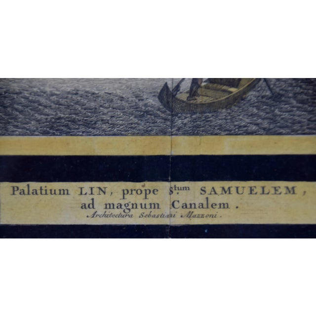 Early 18th Century View of Venice, Including Gondolas: 18th Century Framed Hand-Colored Engraving by Pieter Van Der Aa, 1722 For Sale - Image 5 of 7