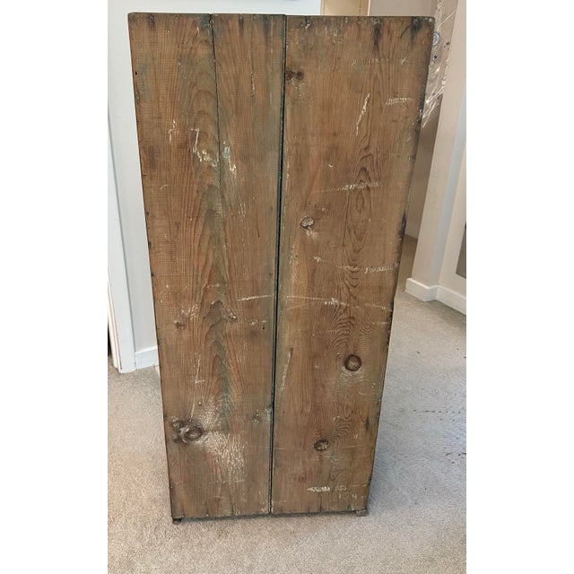 Late 19th Century Antique Shenandoah Valley Yellow Pine Jelly Cupboard With Vintage Stenciling For Sale - Image 5 of 8