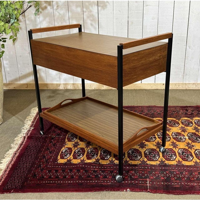 English Serving Cart on Wheels, 1970s For Sale - Image 6 of 11