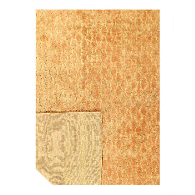 Modern Pasargad DC Gold Indian Modern Bamboo Silk Rug For Sale - Image 3 of 4