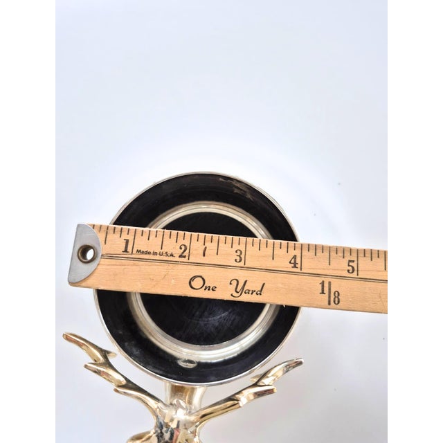 Vintage Silverplate Deer Stag Head Wine Bottle Coaster American Cabin For Sale - Image 9 of 10