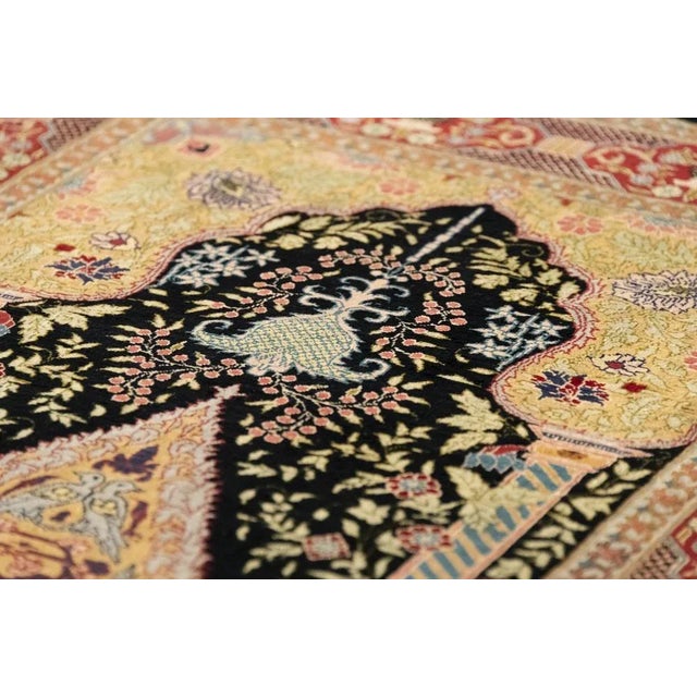 Early 21st Century Small Turkish Hereke Rug in Pure Silk For Sale - Image 5 of 8