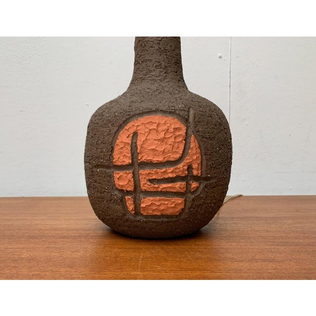1970s Brutalist Danish Studio Pottery Table Lamp, 1979 For Sale - Image 5 of 18