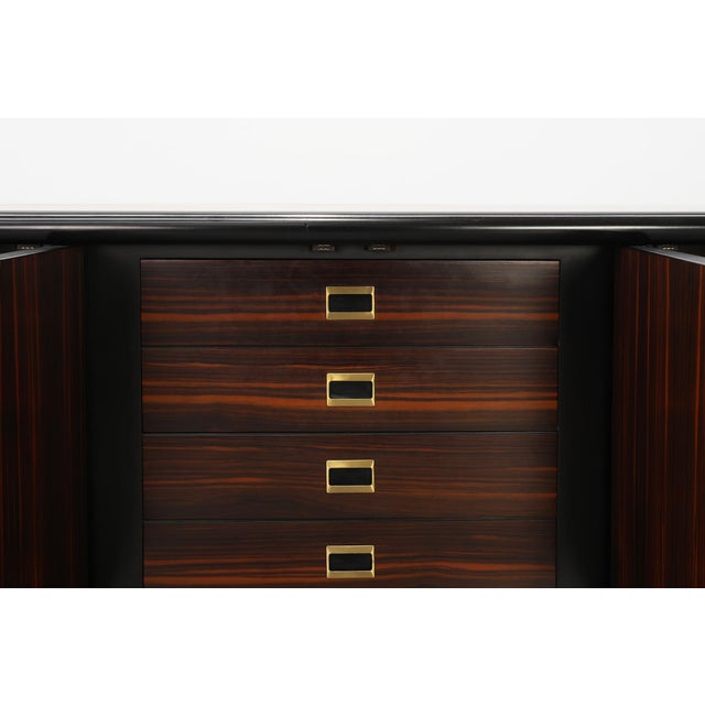 Brutalist Sculptural Wood and Brass Credenza, Italy, 1970s For Sale - Image 11 of 18