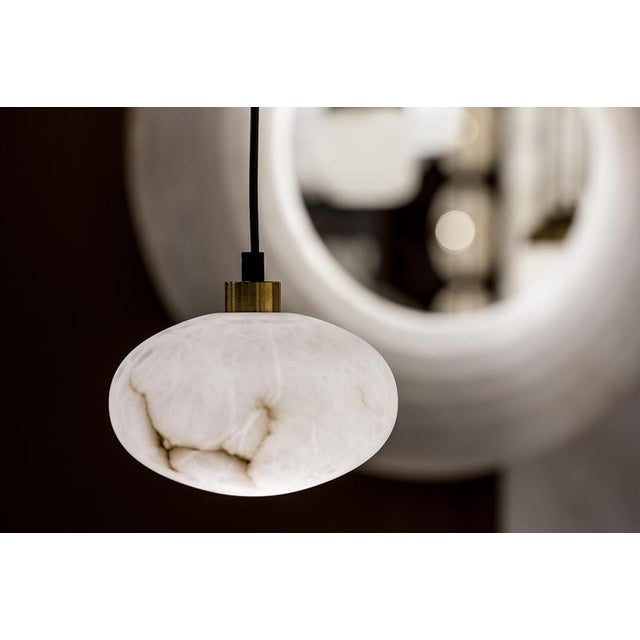Oval Pendant Lamps by United Alabaster, Set of 12 For Sale - Image 6 of 12