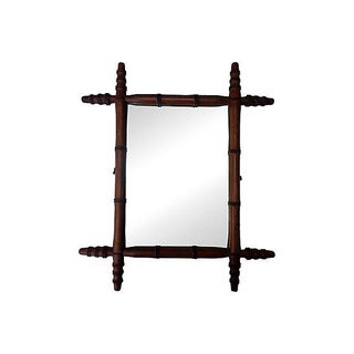 Antique French Bamboo Mirror For Sale