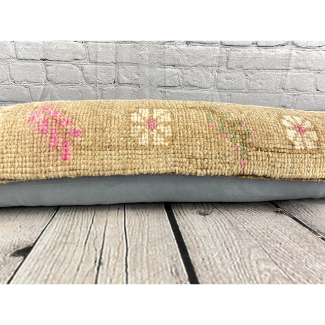 Textile 12 x 46 Lumbar Rug Pillow Exotic Embellishments Turkish Pillow Cushion Cover For Sale - Image 7 of 7