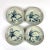 Set of 4 Hand-Painted Blue and White Small Ceramic Dessert Plates For Sale In San Francisco - Image 6 of 6