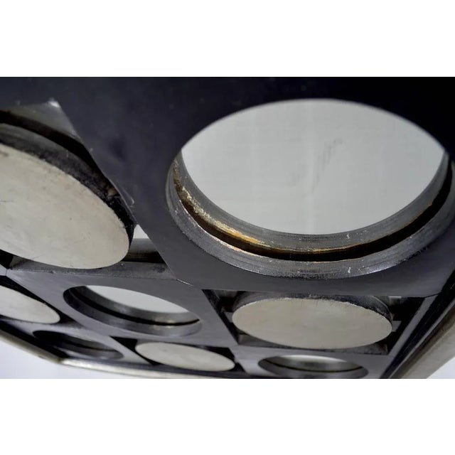 Black Mod Op Art Plywood, Glass and Fiberglass Mirror For Sale - Image 8 of 10