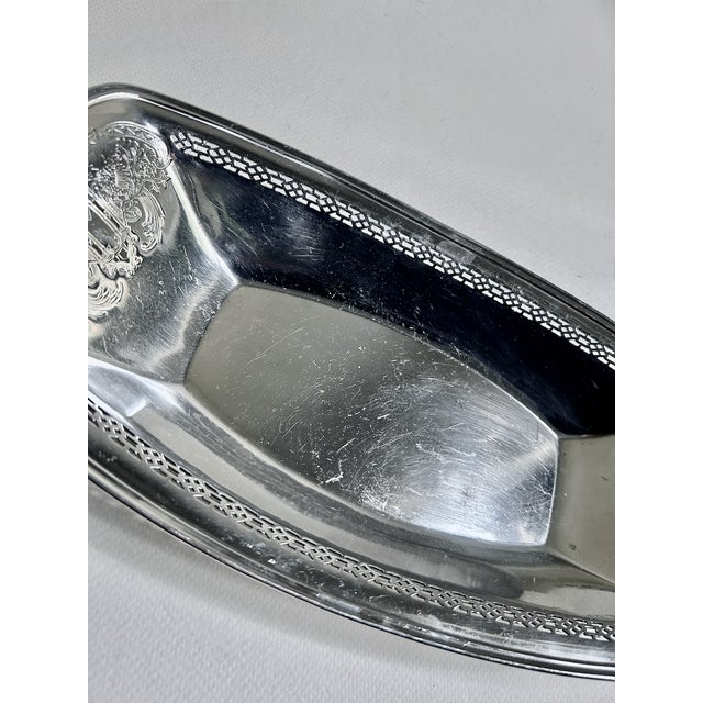 Reticulated Silver Plate Serving Bowl, C. 1940 For Sale - Image 9 of 16