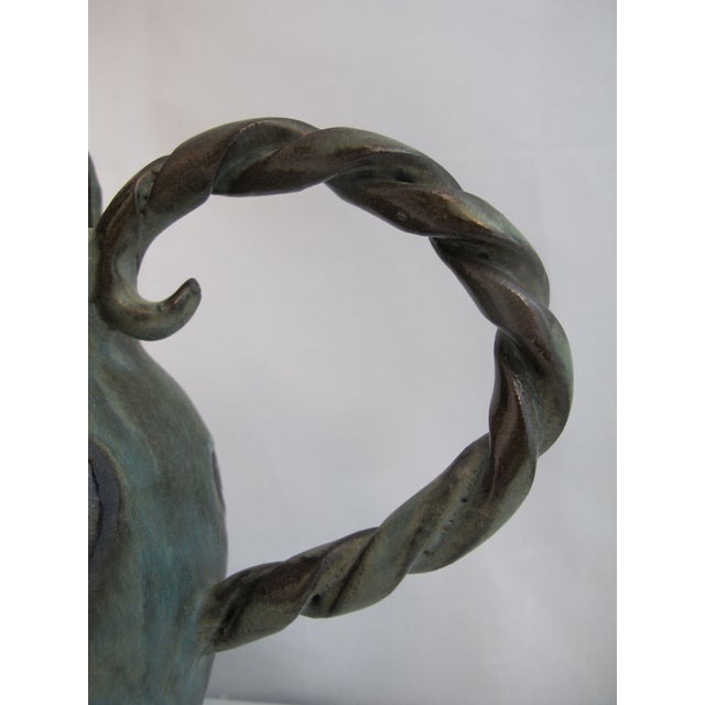 Farmhouse Jane Woodside Studio Art Pottery Climbing Leaves Twisted Handle Jug Pitcher For Sale - Image 3 of 14