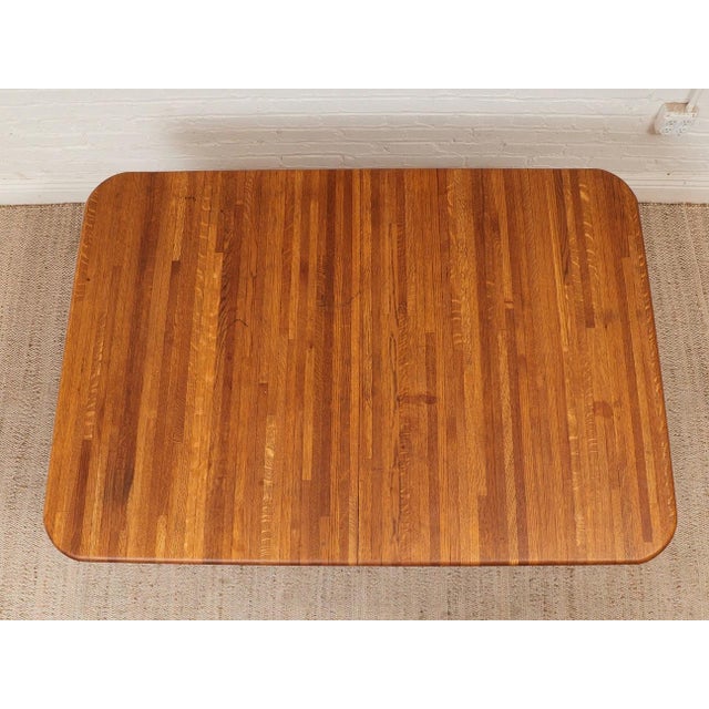 Oak Vintage Dining Table Without Leaf For Sale - Image 4 of 12