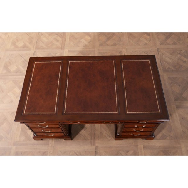 Traditional Mahogany Executive Desk For Sale - Image 12 of 13
