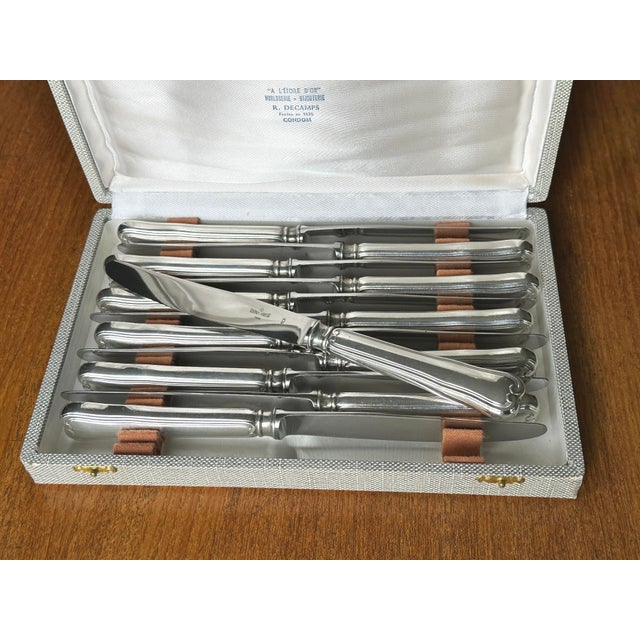 12 Silver-Plated Dessert Knives by Silversmith Ravinet Denfert, France, 1970s, Set of 12 For Sale - Image 3 of 6