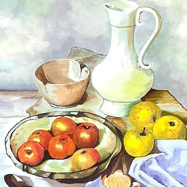 Vintage Realist Still Life Signed Original Oil Painting For Sale - Image 10 of 13