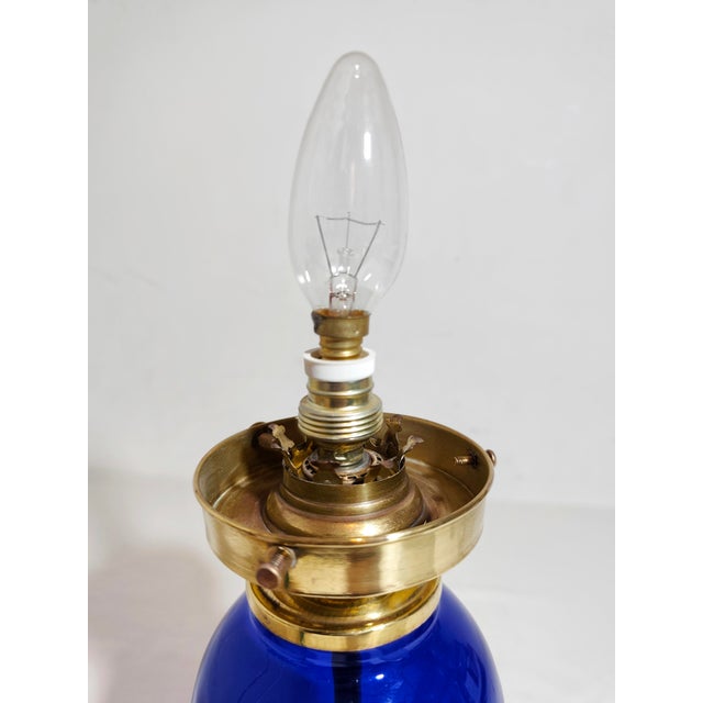 Vintage Spanish Glass Table Lamp, 1940s For Sale - Image 11 of 12
