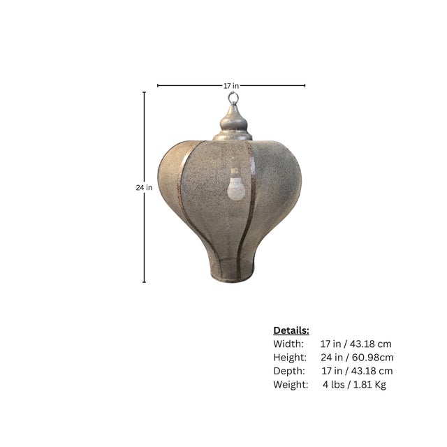 Late 20th Century Moroccan Metal Mesh Large Pendant Light For Sale - Image 4 of 4