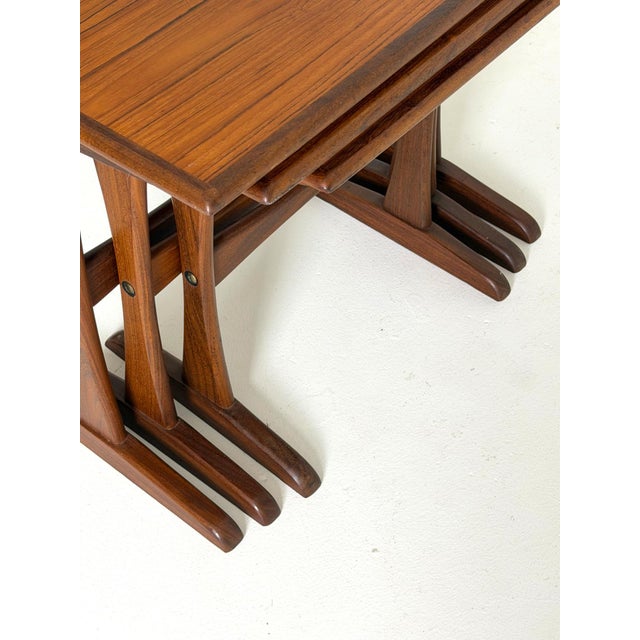 Nesting Tables in Teak, 1960s, Set of 3 For Sale - Image 10 of 11