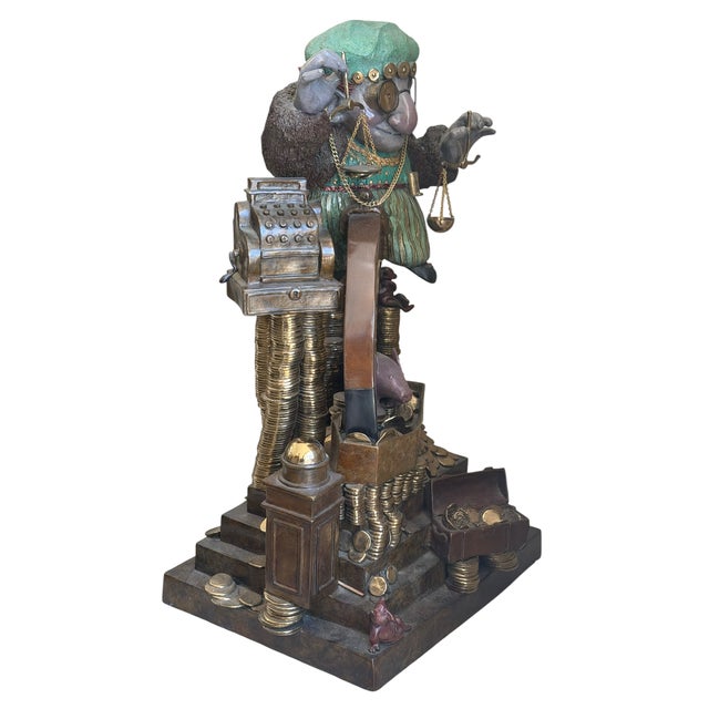 Surrealism Large Charles Bragg 1988 Bronze Sculpture "'The Midas Touch For Sale - Image 3 of 6