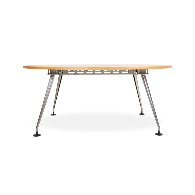 Wood Medamorph Dining Table in Brown Wood and Chrome from Vitra For Sale - Image 7 of 11