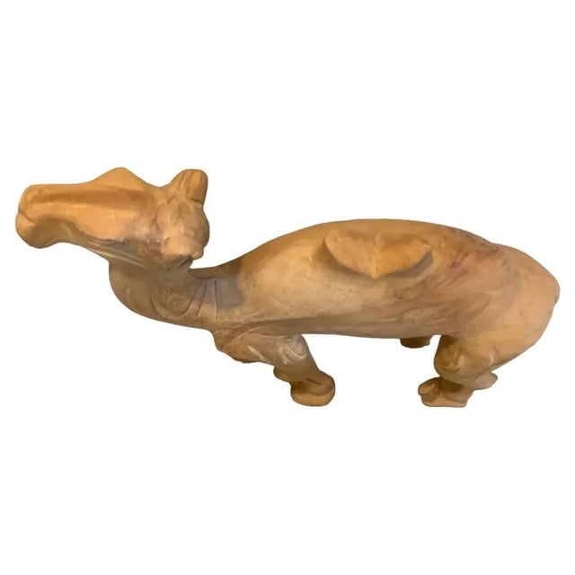 1990s Walnut Camel Decor Figurine For Sale - Image 6 of 8