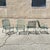 Victorian Vintage Woodard Wrought Iron Patio Dining Set W/ Round Pedestal Base Table 5 PCS For Sale - Image 3 of 13
