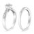 Contemporary .925 Sterling Silver 1/3 Cttw Diamond Halo and Pave Shank Engagement Ring Set (I-J Color, I3 Clarity) - Ring Size 7 For Sale - Image 3 of 5