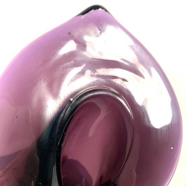 Purple Circa 1900 Amethyst Glass Jack-in-the-Pulpit Bud Vase Pair For Sale - Image 8 of 11