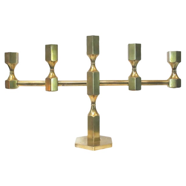 Mid-Century Brass Candleholder from Gusum Metall Slöjd For Sale