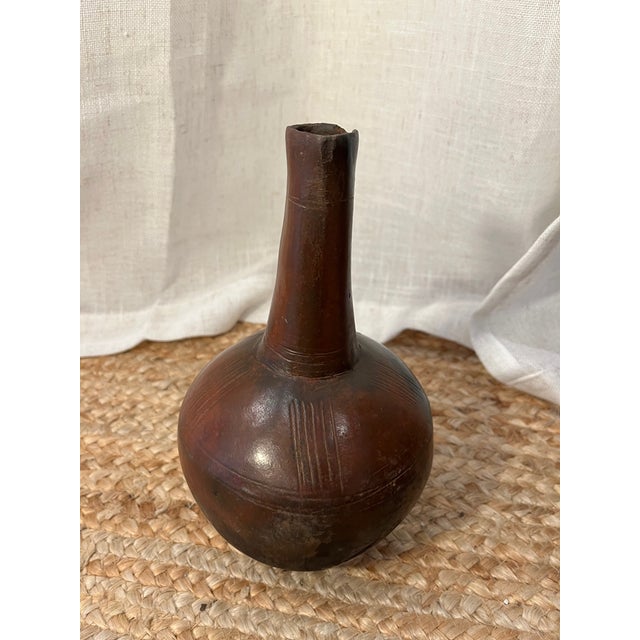 Antique African Ethiopian Terracotta Jebena Jar Container For Sale - Image 10 of 15