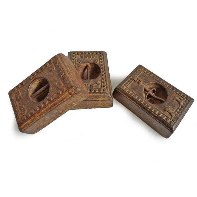 Antique India Iron Scale Weight For Sale - Image 4 of 6