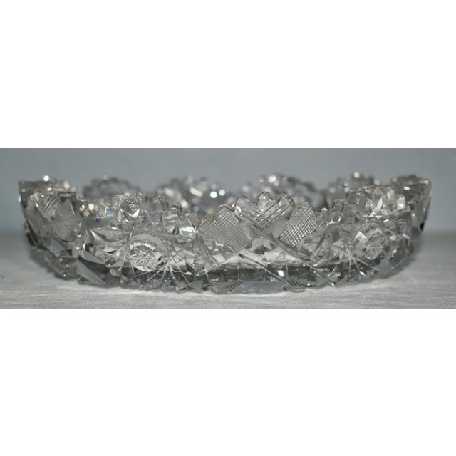 Antique - 1920's Round Shallow Bowl. American Brilliant Cut Crystal. The Measurements: 8.5"Diam. x 2"H. Flat Rate Shipping...