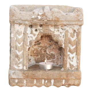 White Lime Patina, Indian Stone Niche For Sale