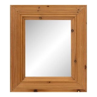 Contemporary Molded Pine Framed Beveled Mirror For Sale