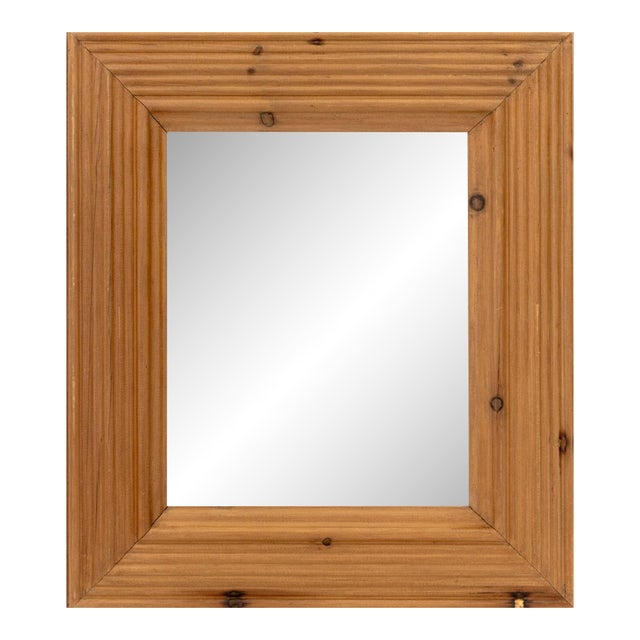 Contemporary Molded Pine Framed Beveled Mirror For Sale