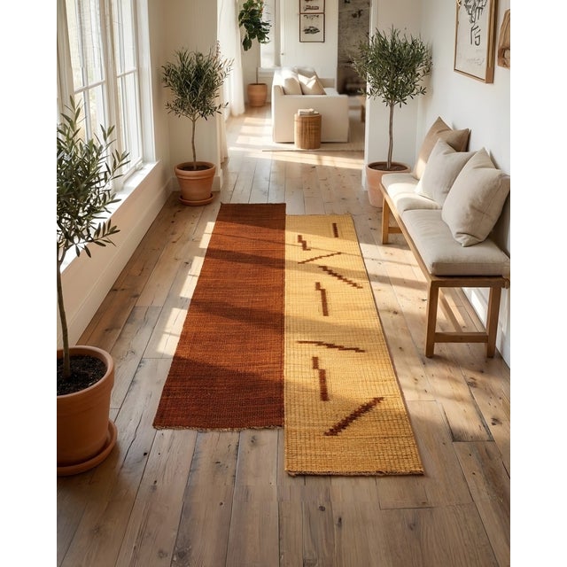 2020s 2020s Modern Hand Woven Rug 5' X 8' Orange For Sale - Image 5 of 15