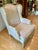French Vintage Baker French Style Wingback Chair and Ottoman For Sale - Image 3 of 11