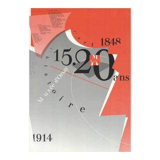 1987 Philippe Apeloig 'Musee d'Orsay' Gray,Black,Red Offset Lithograph For Sale