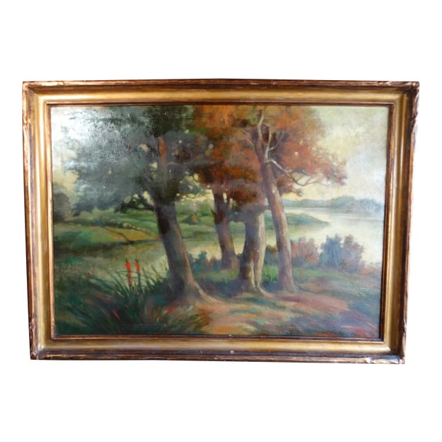 1935 J Albert Heppes River Landscape For Sale