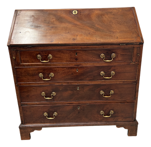19th Century English Mahogany and Veneer Slant-Front Desk