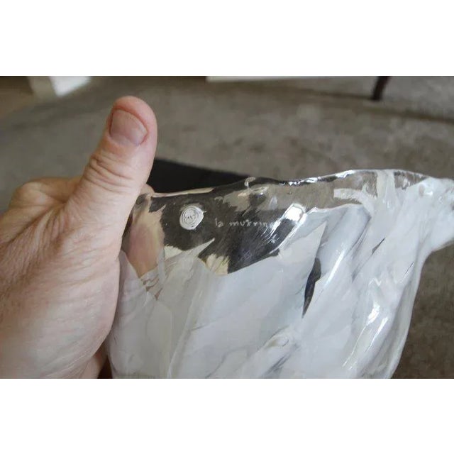 La Murrina Murano White and Clear Glass Leaf Wall Sconces - a Pair For Sale - Image 10 of 13