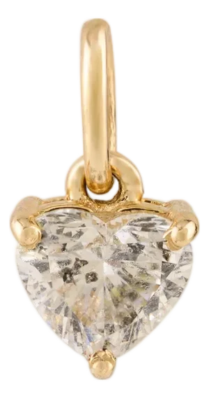 14k Gold Prong Set Natural Diamond Heart Pendant