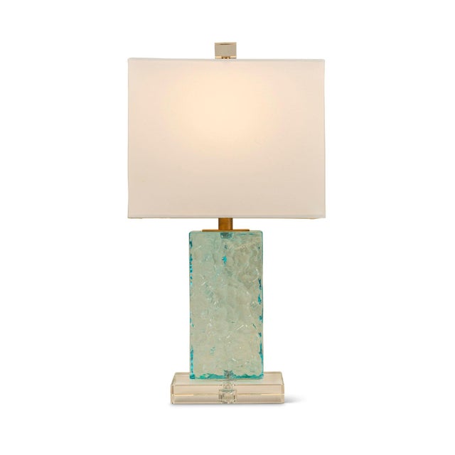 Name: Azure Aqua Accent Lamp Size: 19"H x 10"W x 7"D Organic, yet timelessly modern -- Azure is our solid textured glass...