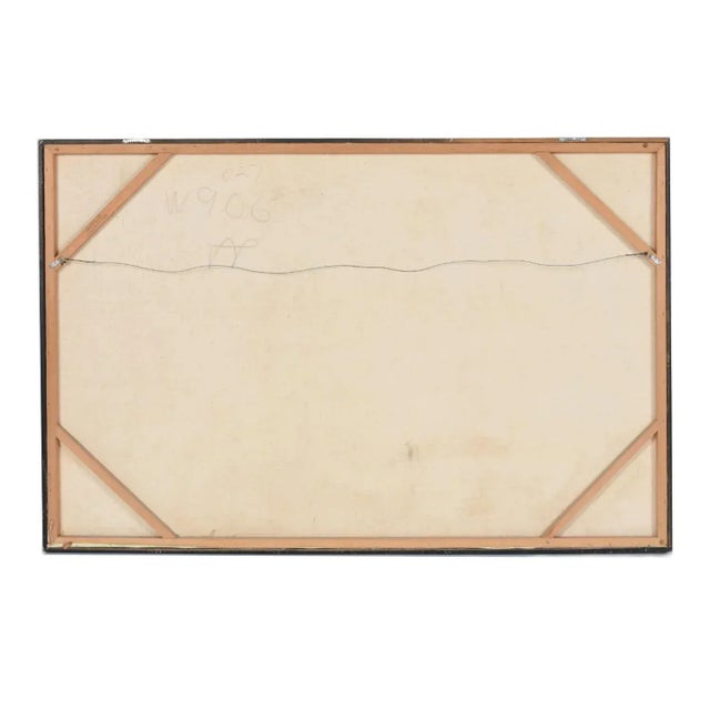 Lee Reynolds Style Green and Brown Mid-Century Modern Cityscape Skyline Painting For Sale - Image 10 of 10