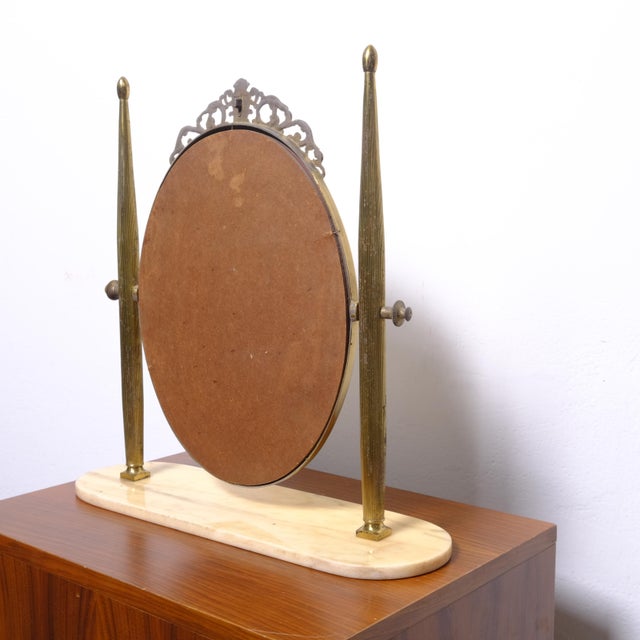 Italian Brass Vanity Mirror, 1950s For Sale - Image 10 of 14