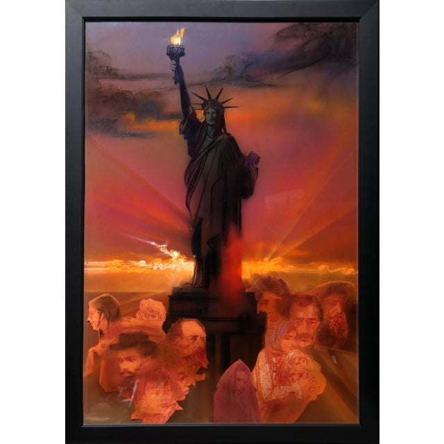 Statue of LIberty (Color) Yamagata Year: Size: 26 in. x 38 in. Medium: Pencil and Pastel with Collage on Paper